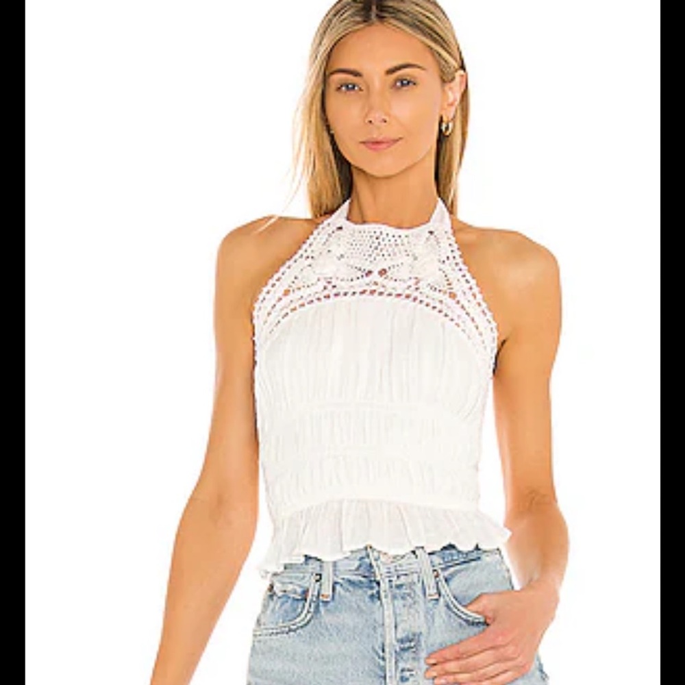 Free people Ellie Crochet Top in Ivory size Xs
